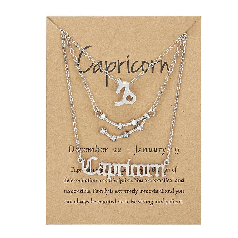 Zestaw łańcuszków ze znakami zodiaku