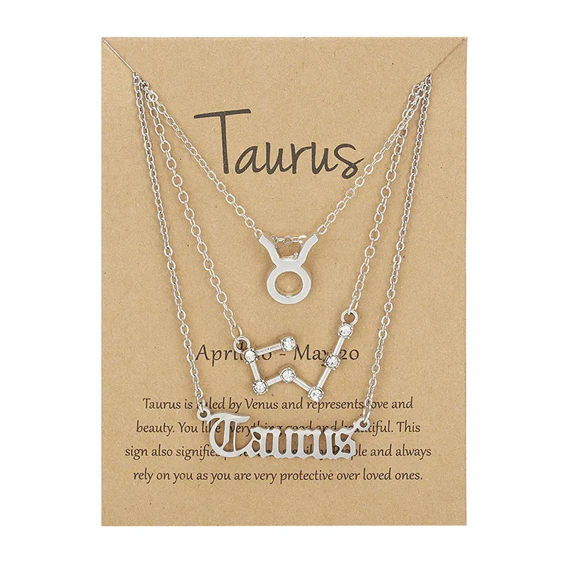 Zestaw łańcuszków ze znakami zodiaku