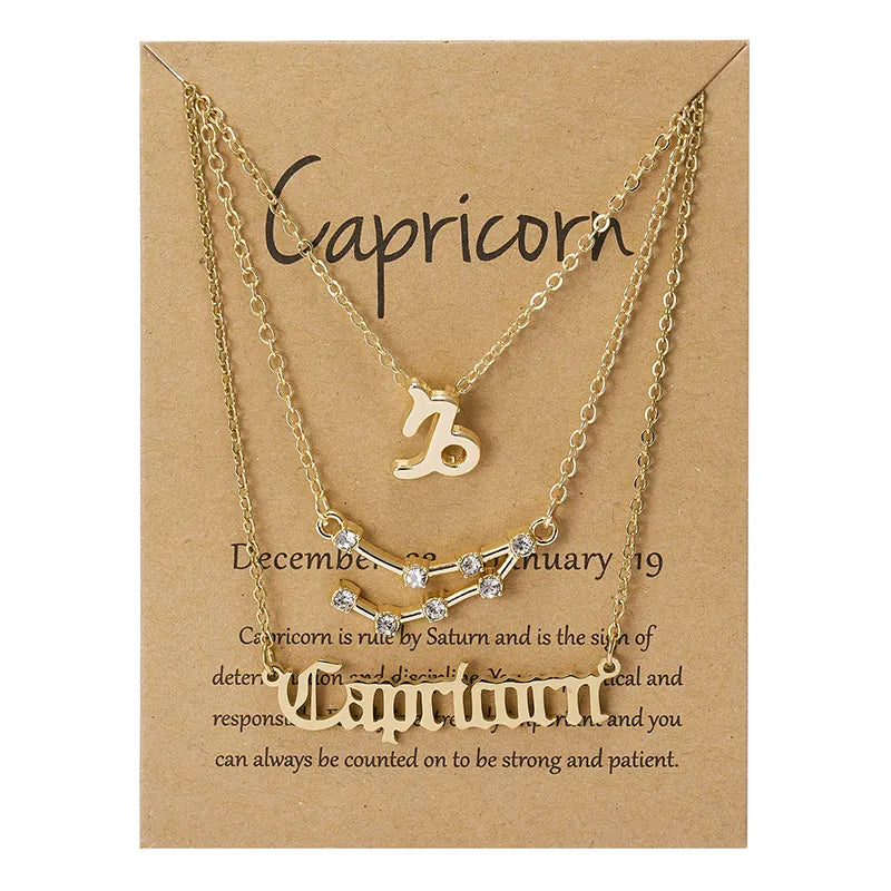 Zestaw łańcuszków ze znakami zodiaku