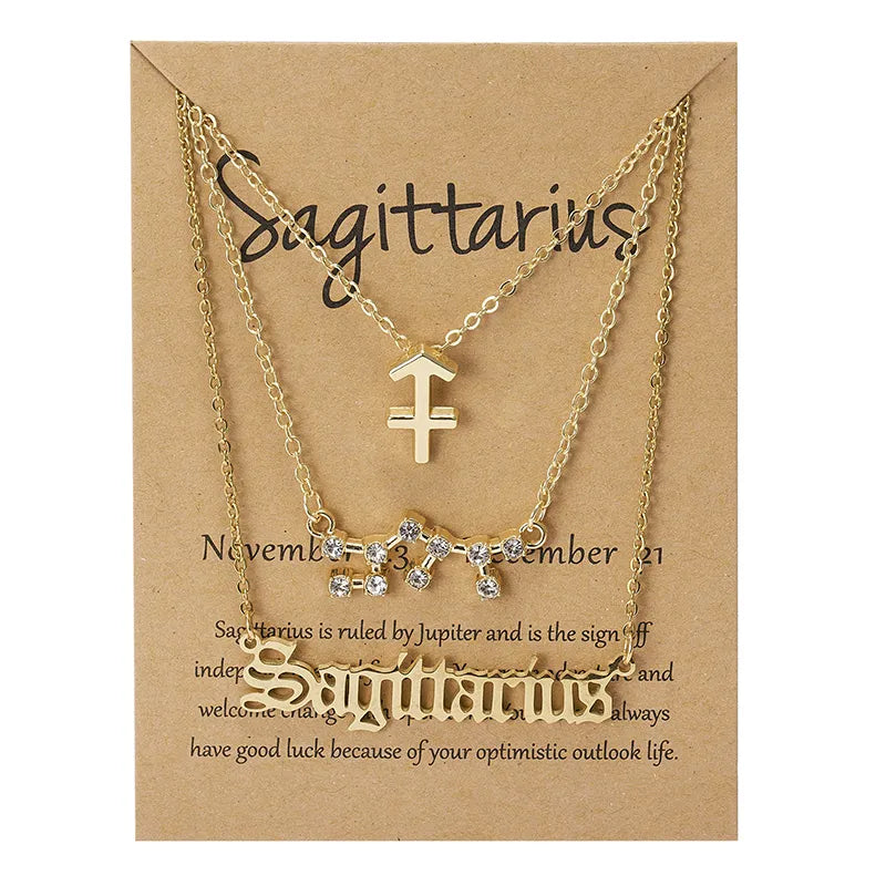 Zestaw łańcuszków ze znakami zodiaku