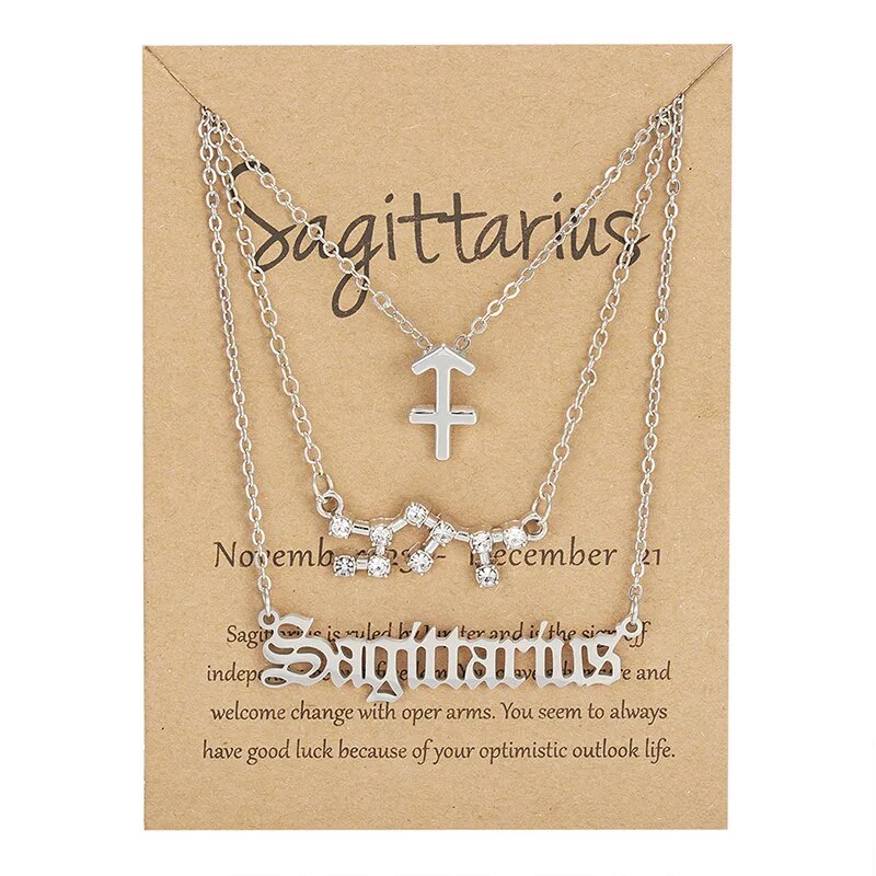 Zestaw łańcuszków ze znakami zodiaku