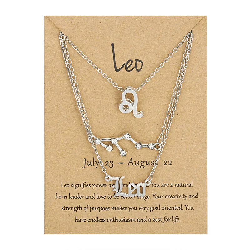 Zestaw łańcuszków ze znakami zodiaku