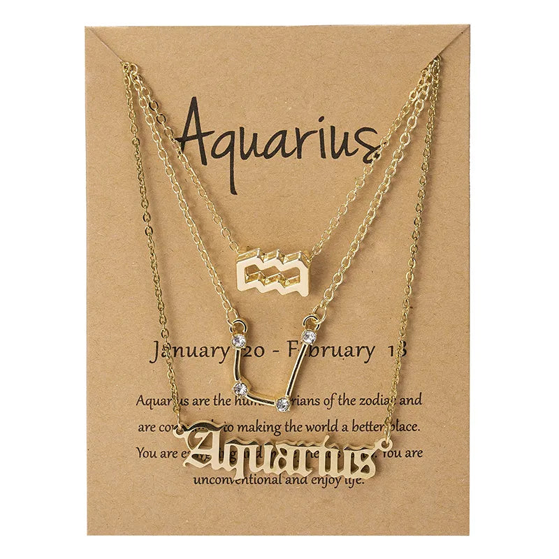 Zestaw łańcuszków ze znakami zodiaku