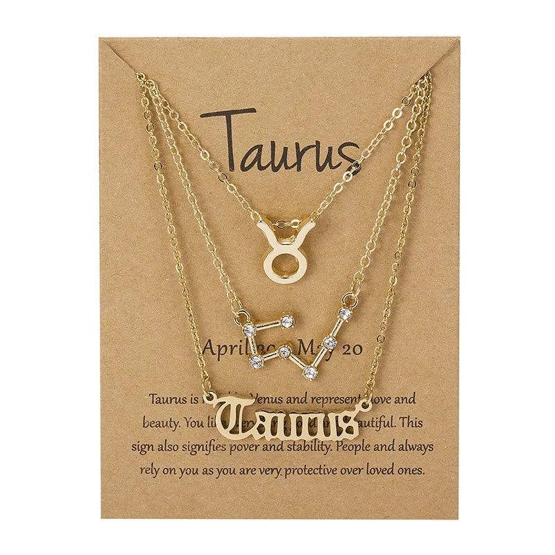 Zestaw łańcuszków ze znakami zodiaku