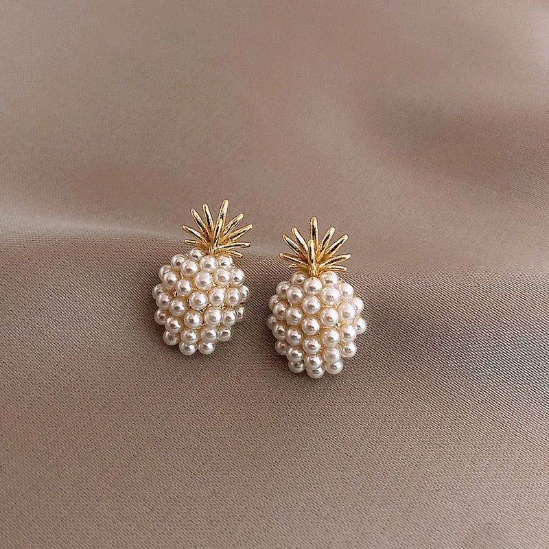 Minimalistyczne kolczyki - ananas