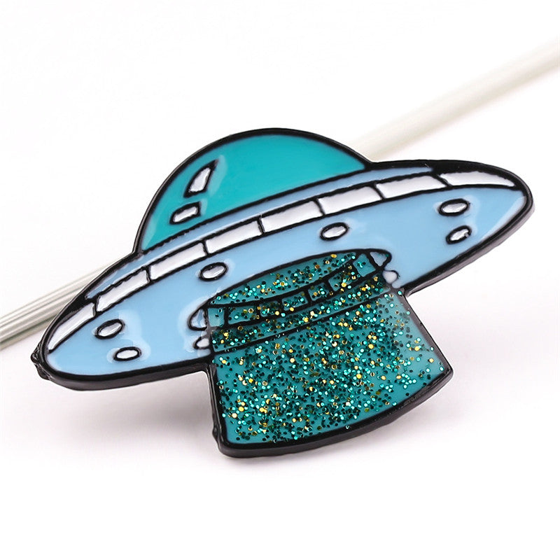 Przypinka UFO z brokatem