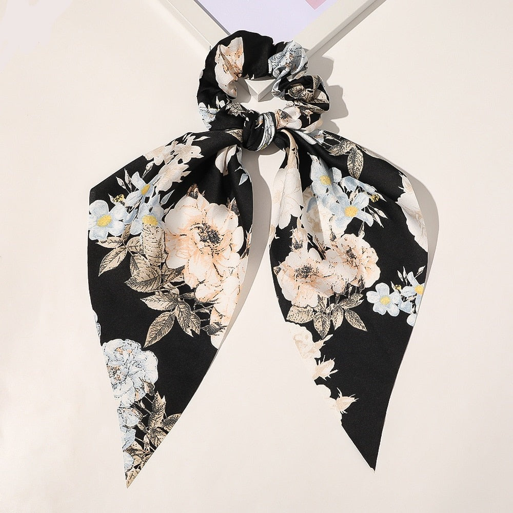 Gumka do włosów scrunchie ze wstążką