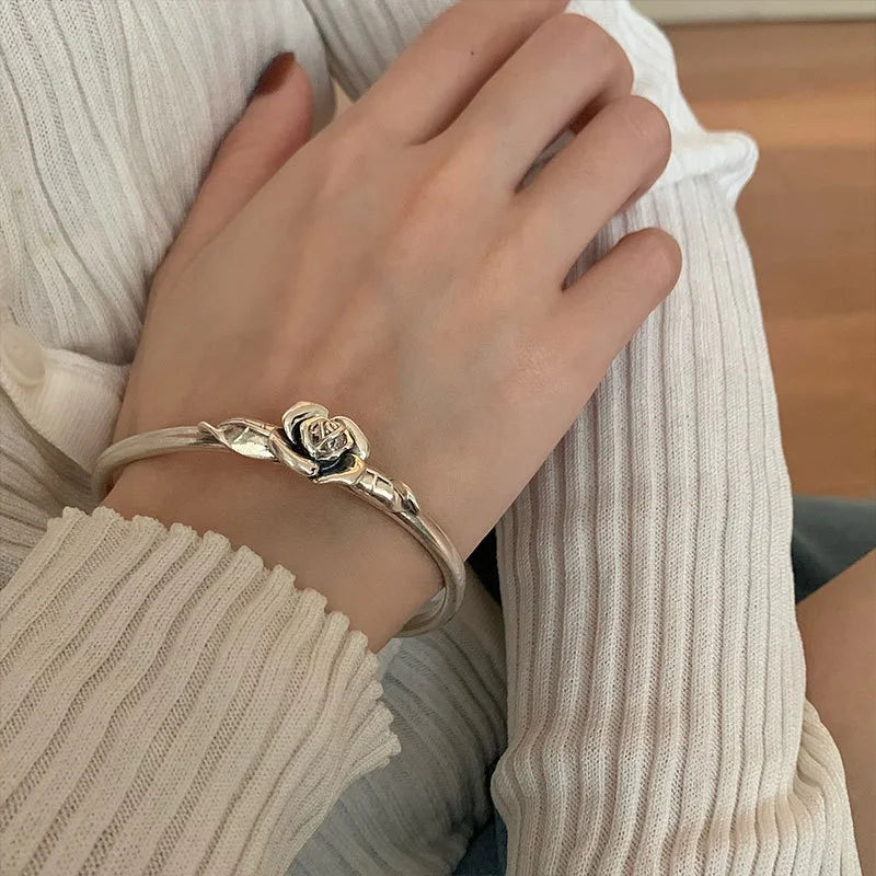 Bransoletka kwiat róży w stylu Vintage