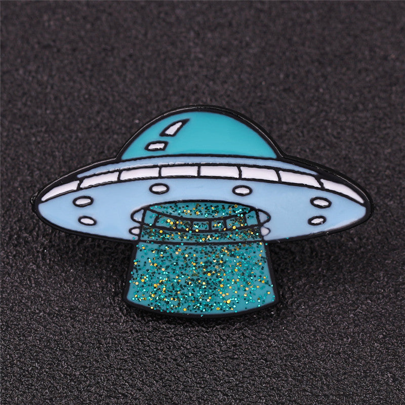 Przypinka UFO z brokatem