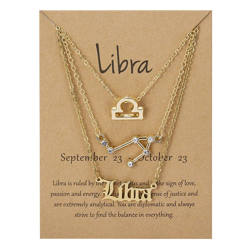 Zestaw łańcuszków ze znakami zodiaku