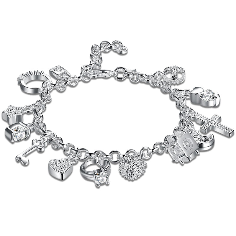 Srebrna bransoletka typu charms