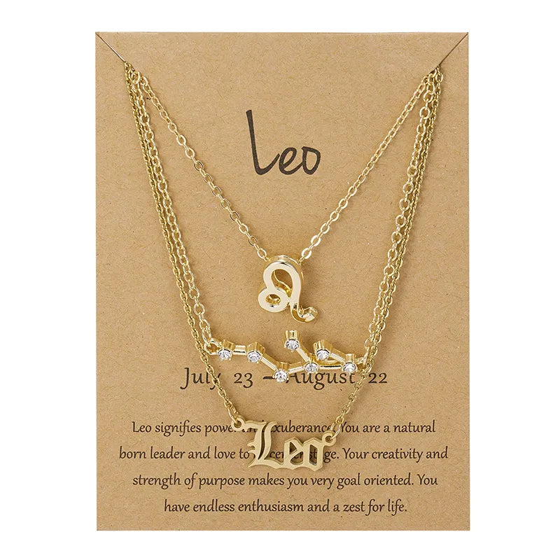 Zestaw łańcuszków ze znakami zodiaku