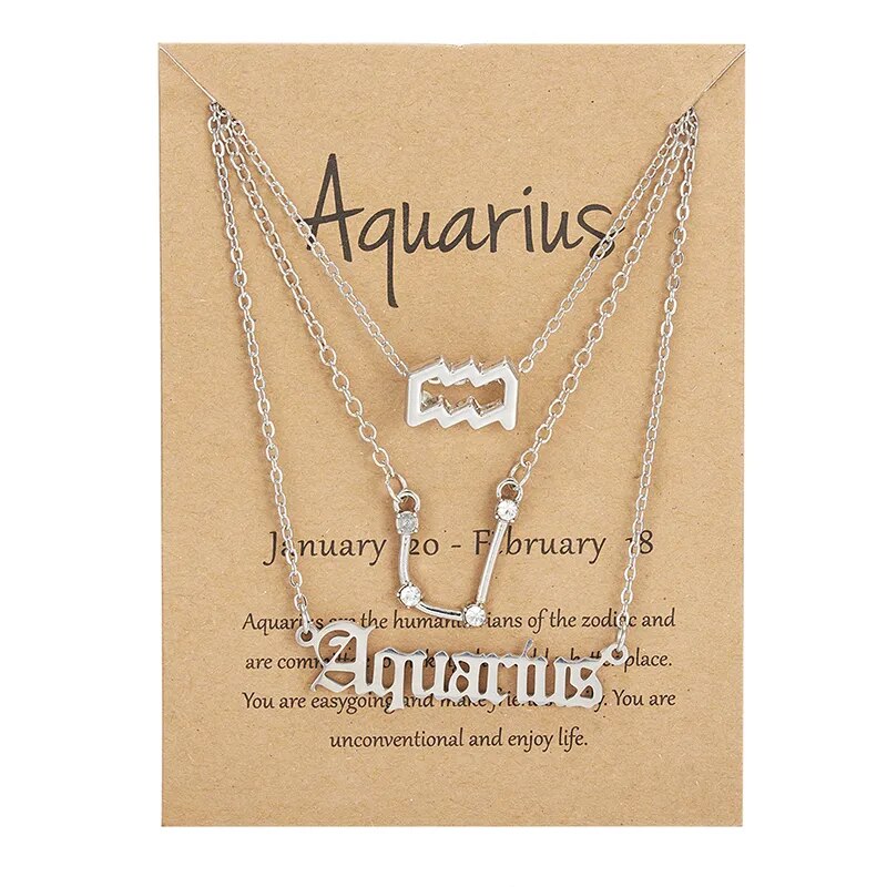 Zestaw łańcuszków ze znakami zodiaku